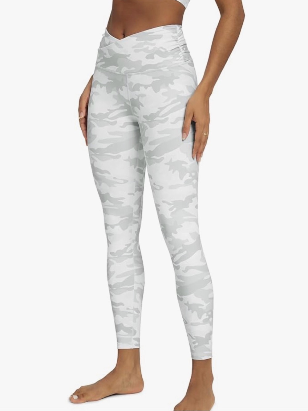 V-Front High-Rise White Camo Leggings